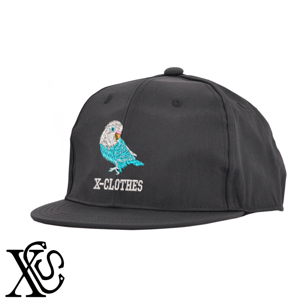 ボタンインコ3柄 刺繍 撥水加工 軽量 帽子 ベースボールキャップ バイカラー メンズ レディース ナイロン フラットバイザー 平ツバ BBキャップ ストリート系 ヒップホップ【X-CLOTHES】オリジナル グッズ 刺繍 ワンポイント 雑貨【b BLK、BK-CGY、OLV】【g GRE-NV、L-GY、LGY-BK】 【6動物鳥魚-文鳥インコ】