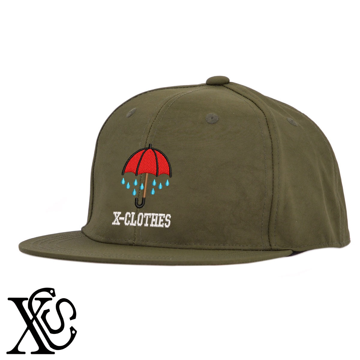 傘3柄 刺繍 撥水加工 軽量 帽子 ベースボールキャップ バイカラー メンズ レディース ナイロン フラットバイザー 平ツバ BBキャップ ストリート系 ヒップホップ【X-CLOTHES】オリジナル グッズ 刺繍 ワンポイント 雑貨【b BLK、BK-CGY、OLV】【g GRE-NV、L-GY、LGY-BK】 【7家紋お祝-ロゴ】
