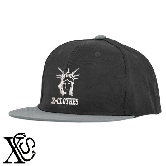 自由の女神2柄 刺繍 撥水加工 軽量 帽子 ベースボールキャップ バイカラー メンズ レディース ナイロン フラットバイザー 平ツバ BBキャップ ストリート系 ヒップホップ【X-CLOTHES】オリジナル グッズ 刺繍 ワンポイント 雑貨【b BLK、BK-CGY、OLV】【g GRE-NV、L-GY、LGY-BK】 【7家紋お祝-ロゴ】