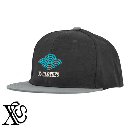 青海波2柄 刺繍 撥水加工 軽量 帽子 ベースボールキャップ バイカラー メンズ レディース ナイロン フラットバイザー 平ツバ BBキャップ ストリート系 ヒップホップ【X-CLOTHES】オリジナル グッズ 刺繍 ワンポイント 雑貨【b BLK、BK-CGY、OLV】【g GRE-NV、L-GY、LGY-BK】 【7家紋お祝-伝統模様】