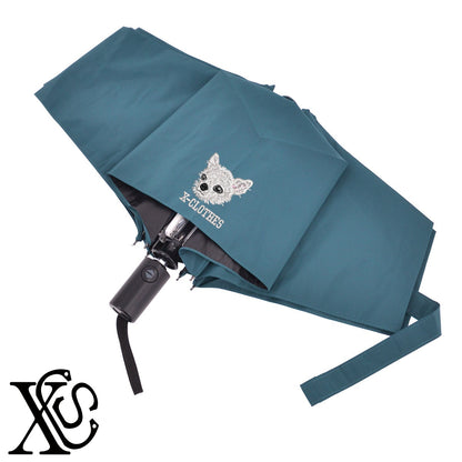 チワワ8柄 刺繍 【形状記憶+自動開閉】 折りたたみ傘 レディース メンズ 55cm 晴雨兼用 UVカット99.9％ 一級遮光 遮熱 強風 耐風【X-CLOTHES】オリジナル グッズ 刺繍 ワンポイント 雑貨【b ブラック、スモークブルー】【g ライトグレー、オフホワイト】 【10犬猫図鑑-犬図鑑-B】
