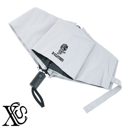 虎5柄 刺繍 【形状記憶+自動開閉】 折りたたみ傘 レディース メンズ 55cm 晴雨兼用 UVカット99.9％ 一級遮光 遮熱 強風 耐風【X-CLOTHES】オリジナル グッズ 刺繍 ワンポイント 雑貨【b ブラック、スモークブルー】【g ライトグレー、オフホワイト】 【1各種動物-猛獣】