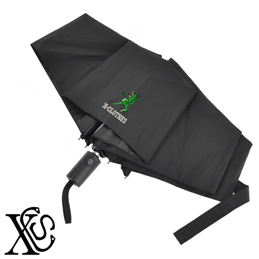 カエル3柄 刺繍 【形状記憶+自動開閉】 折りたたみ傘 レディース メンズ 55cm 晴雨兼用 UVカット99.9％ 一級遮光 遮熱 強風 耐風【X-CLOTHES】オリジナル グッズ 刺繍 ワンポイント 雑貨【b ブラック、スモークブルー】【g ライトグレー、オフホワイト】 【9趣味料理-鳥獣戯画】