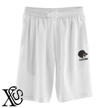 ミニチュアダックス3柄 刺繍 4.4oz ドライ ハーフパンツ メンズ レディース ショートパンツ 大きいサイズあり【X-CLOTHES】オリジナル グッズ 刺繍 ワンポイント 雑貨【b  黒、31紺、32青、10赤、112ワイン、187灰】【g 白、34ターコイズ】 【10犬猫図鑑-犬図鑑-C】