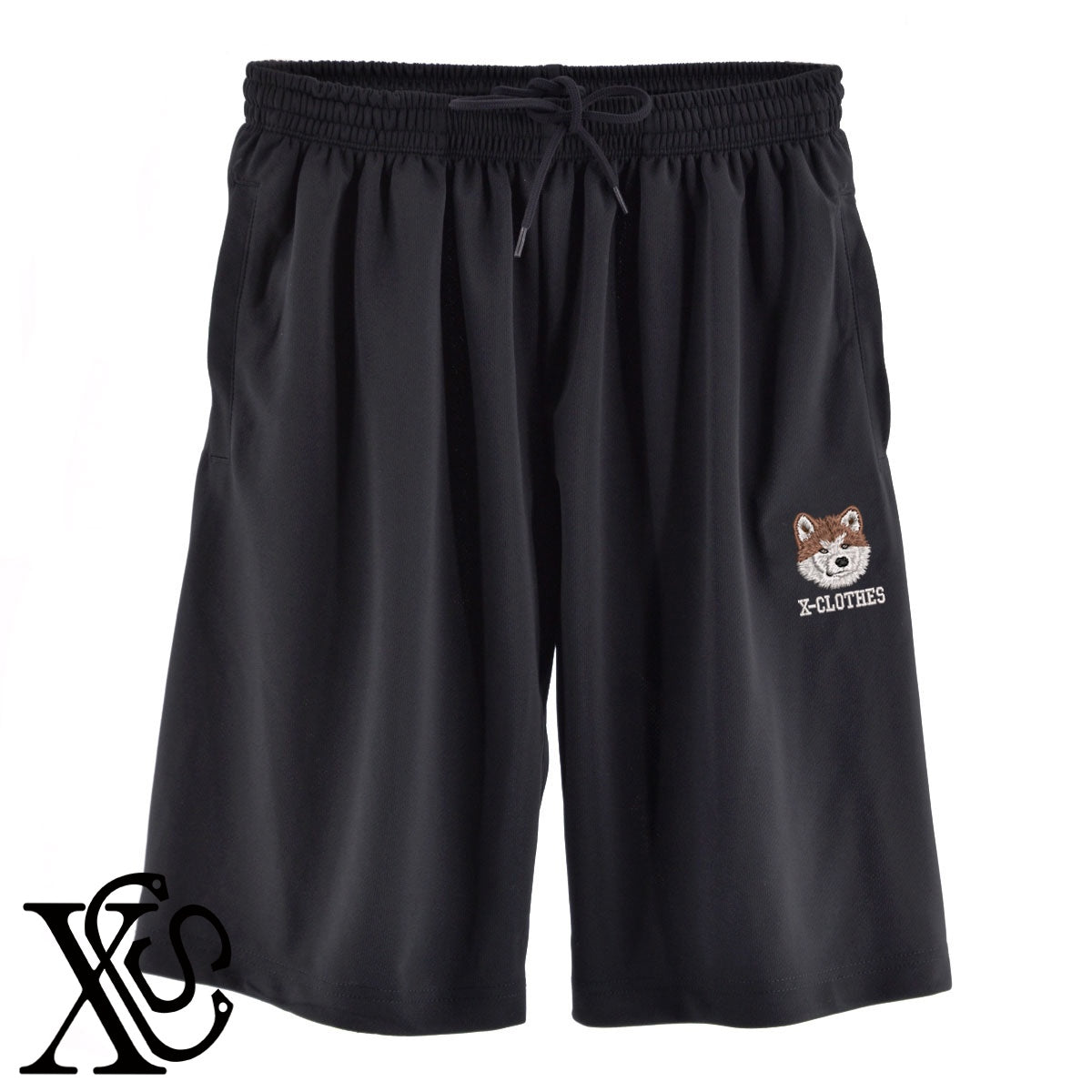 秋田犬3柄 刺繍 4.4oz ドライ ハーフパンツ メンズ レディース ショートパンツ 大きいサイズあり【X-CLOTHES】オリジナル グッズ 刺繍 ワンポイント 雑貨【b  黒、31紺、32青、10赤、112ワイン、187灰】【g 白、34ターコイズ】 【10犬猫図鑑-犬図鑑-D】
