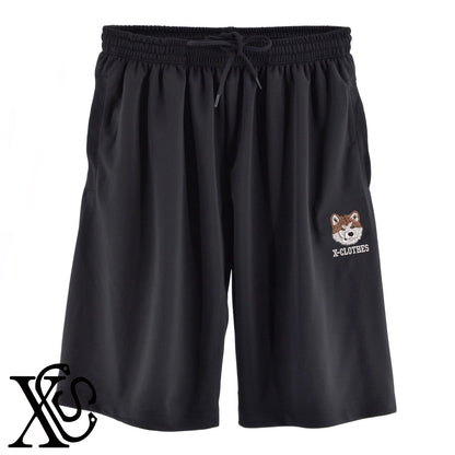 秋田犬3柄 刺繍 4.4oz ドライ ハーフパンツ メンズ レディース ショートパンツ 大きいサイズあり【X-CLOTHES】オリジナル グッズ 刺繍 ワンポイント 雑貨【b  黒、31紺、32青、10赤、112ワイン、187灰】【g 白、34ターコイズ】 【10犬猫図鑑-犬図鑑-D】