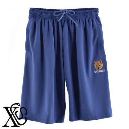 豆柴2柄 刺繍 4.4oz ドライ ハーフパンツ メンズ レディース ショートパンツ 大きいサイズあり【X-CLOTHES】オリジナル グッズ 刺繍 ワンポイント 雑貨【b  黒、31紺、32青、10赤、112ワイン、187灰】【g 白、34ターコイズ】 【10犬猫図鑑-犬図鑑-D】