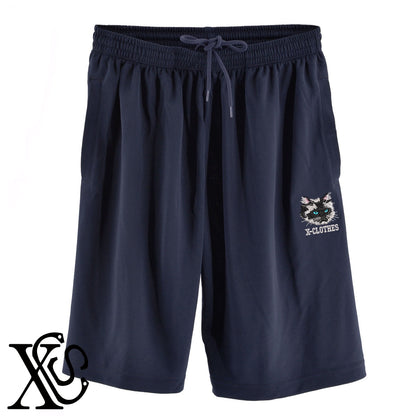 シャム3柄 刺繍 4.4oz ドライ ハーフパンツ メンズ レディース ショートパンツ 大きいサイズあり【X-CLOTHES】オリジナル グッズ 刺繍 ワンポイント 雑貨【b  黒、31紺、32青、10赤、112ワイン、187灰】【g 白、34ターコイズ】 【10犬猫図鑑-猫図鑑-A】