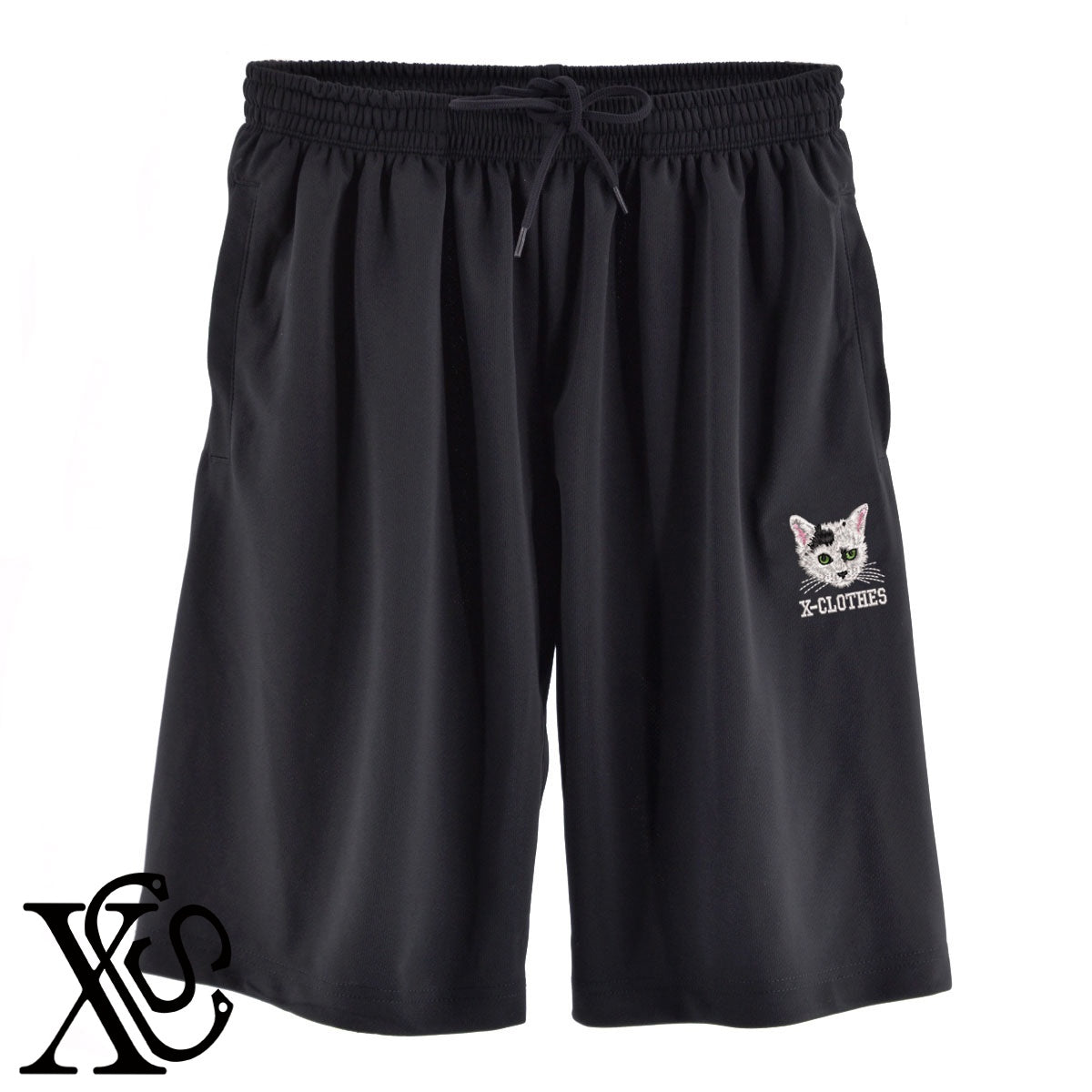 猫19柄 刺繍 4.4oz ドライ ハーフパンツ メンズ レディース ショートパンツ 大きいサイズあり【X-CLOTHES】オリジナル グッズ 刺繍 ワンポイント 雑貨【b  黒、31紺、32青、10赤、112ワイン、187灰】【g 白、34ターコイズ】 【10犬猫図鑑-猫図鑑-B】