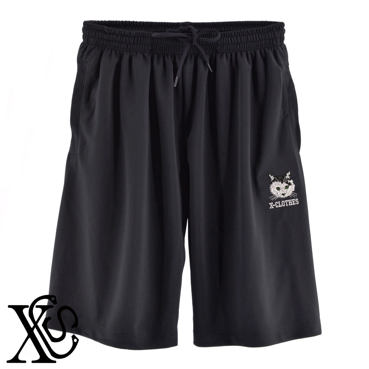 猫20柄 刺繍 4.4oz ドライ ハーフパンツ メンズ レディース ショートパンツ 大きいサイズあり【X-CLOTHES】オリジナル グッズ 刺繍 ワンポイント 雑貨【b  黒、31紺、32青、10赤、112ワイン、187灰】【g 白、34ターコイズ】 【10犬猫図鑑-猫図鑑-B】