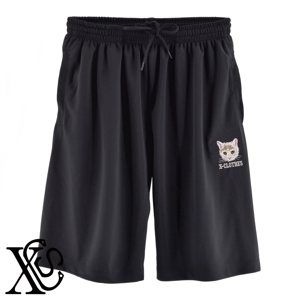 猫21柄 刺繍 4.4oz ドライ ハーフパンツ メンズ レディース ショートパンツ 大きいサイズあり【X-CLOTHES】オリジナル グッズ 刺繍 ワンポイント 雑貨【b  黒、31紺、32青、10赤、112ワイン、187灰】【g 白、34ターコイズ】 【10犬猫図鑑-猫図鑑-B】