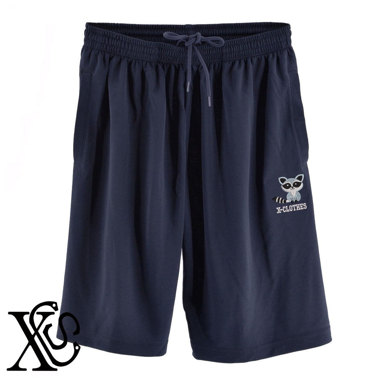 アライグマ3柄 刺繍 4.4oz ドライ ハーフパンツ メンズ レディース ショートパンツ 大きいサイズあり【X-CLOTHES】オリジナル グッズ 刺繍 ワンポイント 雑貨【b  黒、31紺、32青、10赤、112ワイン、187灰】【g 白、34ターコイズ】 【1各種動物-小動物】