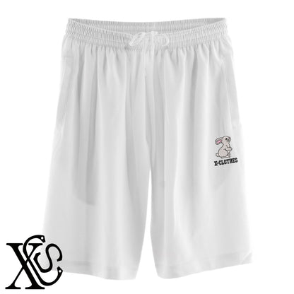 ウサギ3柄 刺繍 4.4oz ドライ ハーフパンツ メンズ レディース ショートパンツ 大きいサイズあり【X-CLOTHES】オリジナル グッズ 刺繍 ワンポイント 雑貨【b  黒、31紺、32青、10赤、112ワイン、187灰】【g 白、34ターコイズ】 【1各種動物-小動物】