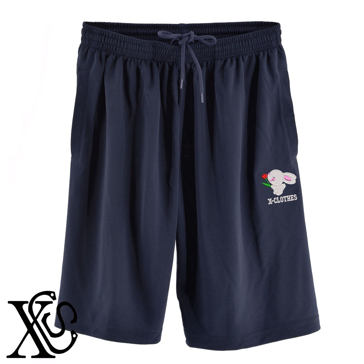 ウサギ7柄 刺繍 4.4oz ドライ ハーフパンツ メンズ レディース ショートパンツ 大きいサイズあり【X-CLOTHES】オリジナル グッズ 刺繍 ワンポイント 雑貨【b  黒、31紺、32青、10赤、112ワイン、187灰】【g 白、34ターコイズ】 【1各種動物-小動物】