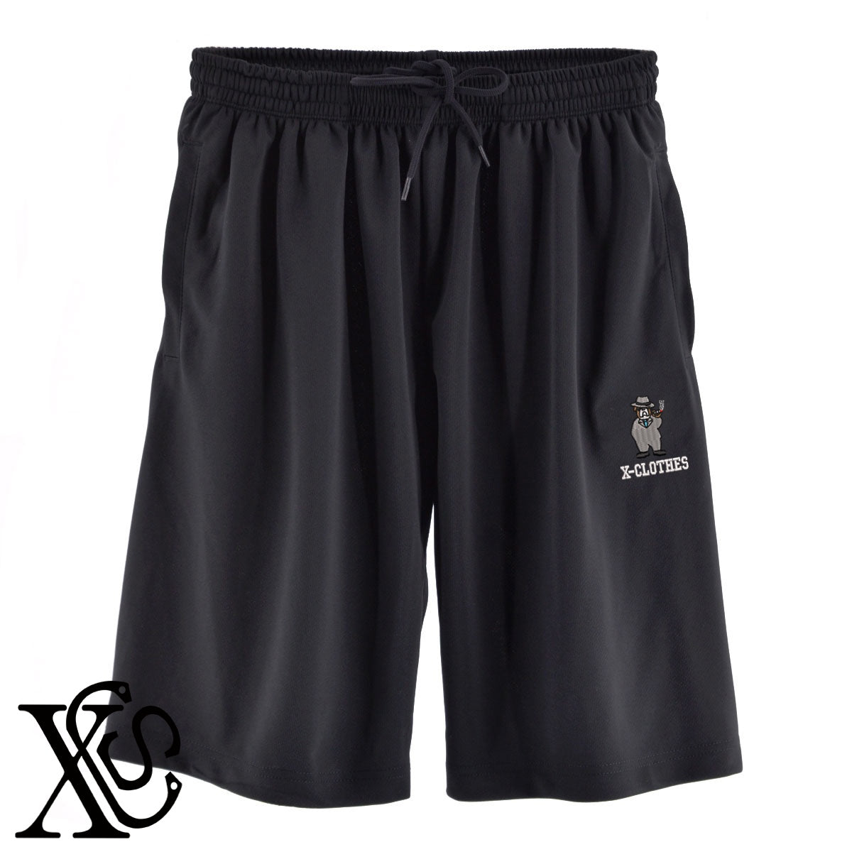 ボス犬2柄 刺繍 4.4oz ドライ ハーフパンツ メンズ レディース ショートパンツ 大きいサイズあり【X-CLOTHES】オリジナル グッズ 刺繍 ワンポイント 雑貨【b  黒、31紺、32青、10赤、112ワイン、187灰】【g 白、34ターコイズ】 【2植物ロゴ-キャラクター】