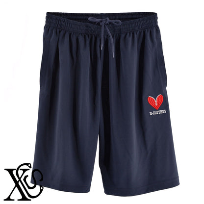 ハート16柄 刺繍 4.4oz ドライ ハーフパンツ メンズ レディース ショートパンツ 大きいサイズあり【X-CLOTHES】オリジナル グッズ 刺繍 ワンポイント 雑貨【b  黒、31紺、32青、10赤、112ワイン、187灰】【g 白、34ターコイズ】 【2植物ロゴ-ハート】