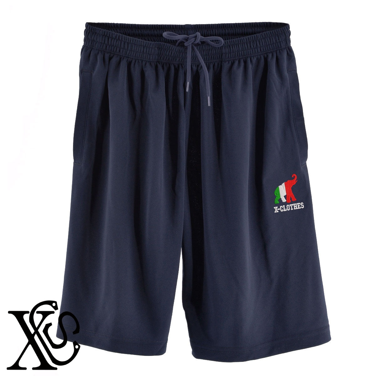 象2柄 刺繍 4.4oz ドライ ハーフパンツ メンズ レディース ショートパンツ 大きいサイズあり【X-CLOTHES】オリジナル グッズ 刺繍 ワンポイント 雑貨【b  黒、31紺、32青、10赤、112ワイン、187灰】【g 白、34ターコイズ】 【2植物ロゴ-国旗】