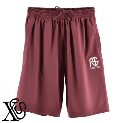 AGロゴ2柄 刺繍 4.4oz ドライ ハーフパンツ メンズ レディース ショートパンツ 大きいサイズあり【X-CLOTHES】オリジナル グッズ 刺繍 ワンポイント 雑貨【b  黒、31紺、32青、10赤、112ワイン、187灰】【g 白、34ターコイズ】 【2植物ロゴ-文字ロゴ】