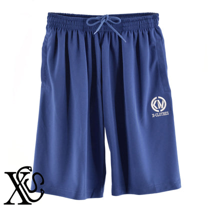 KMロゴ2柄 刺繍 4.4oz ドライ ハーフパンツ メンズ レディース ショートパンツ 大きいサイズあり【X-CLOTHES】オリジナル グッズ 刺繍 ワンポイント 雑貨【b  黒、31紺、32青、10赤、112ワイン、187灰】【g 白、34ターコイズ】 【2植物ロゴ-文字ロゴ】