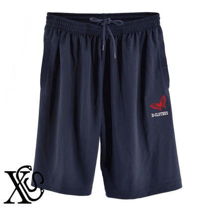 蝶6柄 刺繍 4.4oz ドライ ハーフパンツ メンズ レディース ショートパンツ 大きいサイズあり【X-CLOTHES】オリジナル グッズ 刺繍 ワンポイント 雑貨【b  黒、31紺、32青、10赤、112ワイン、187灰】【g 白、34ターコイズ】 【2植物ロゴ-昆虫】