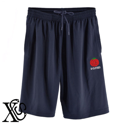 トマト3柄 刺繍 4.4oz ドライ ハーフパンツ メンズ レディース ショートパンツ 大きいサイズあり【X-CLOTHES】オリジナル グッズ 刺繍 ワンポイント 雑貨【b  黒、31紺、32青、10赤、112ワイン、187灰】【g 白、34ターコイズ】 【2植物ロゴ-果物】