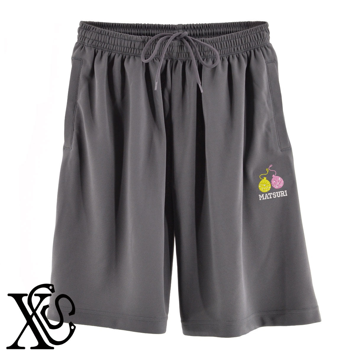 祭り6柄 刺繍 4.4oz ドライ ハーフパンツ メンズ レディース ショートパンツ 大きいサイズあり【X-CLOTHES】オリジナル グッズ 刺繍 ワンポイント 雑貨【b  黒、31紺、32青、10赤、112ワイン、187灰】【g 白、34ターコイズ】 【2植物ロゴ-祭り】