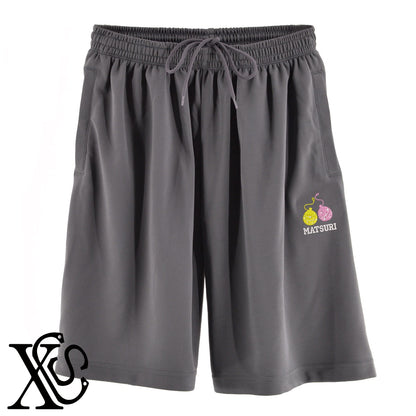 祭り6柄 刺繍 4.4oz ドライ ハーフパンツ メンズ レディース ショートパンツ 大きいサイズあり【X-CLOTHES】オリジナル グッズ 刺繍 ワンポイント 雑貨【b  黒、31紺、32青、10赤、112ワイン、187灰】【g 白、34ターコイズ】 【2植物ロゴ-祭り】