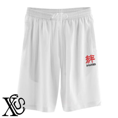 絆柄 刺繍 4.4oz ドライ ハーフパンツ メンズ レディース ショートパンツ 大きいサイズあり【X-CLOTHES】オリジナル グッズ 刺繍 ワンポイント 雑貨【b  黒、31紺、32青、10赤、112ワイン、187灰】【g 白、34ターコイズ】 【3文字標識-1文字】