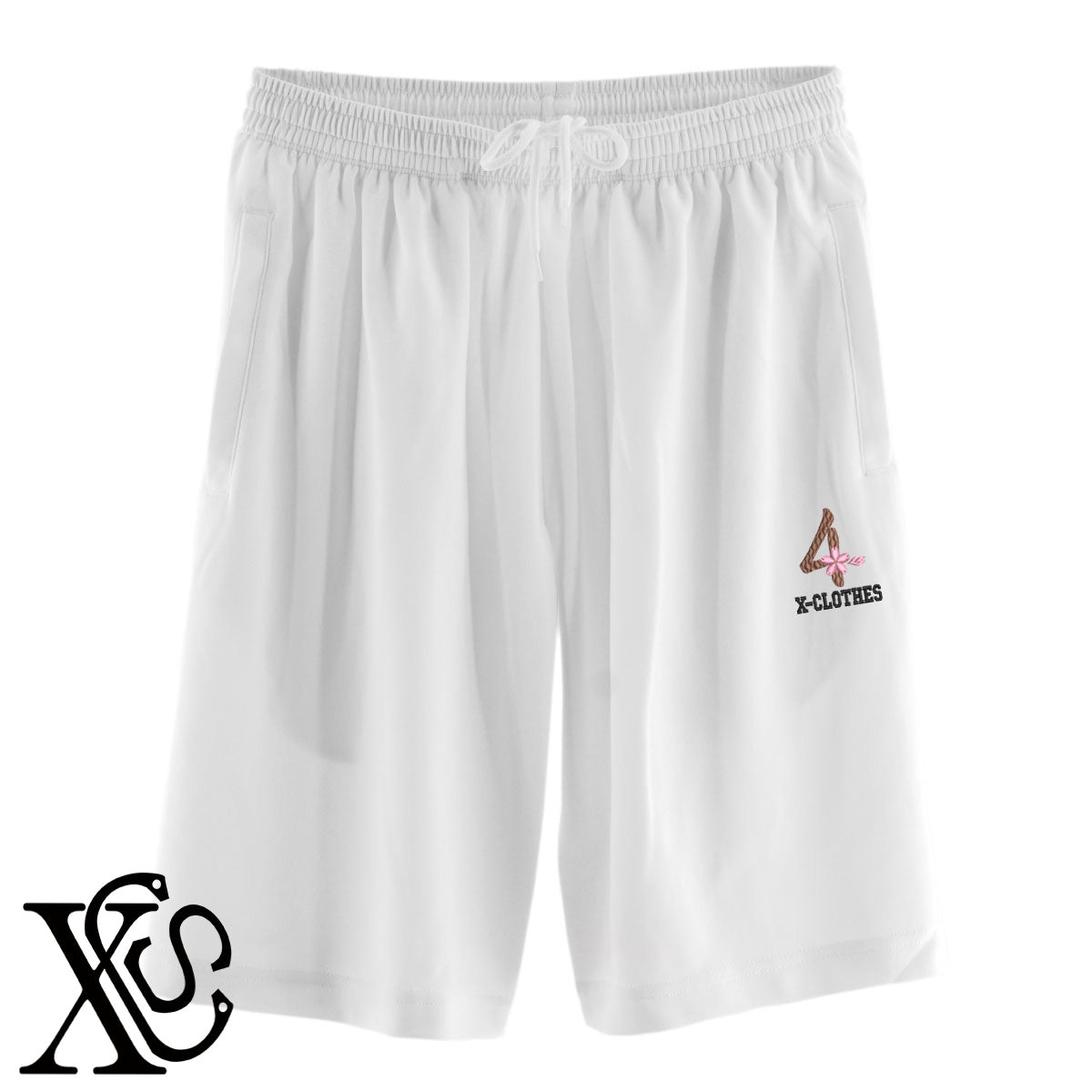 [4]さくら柄 刺繍 4.4oz ドライ ハーフパンツ メンズ レディース ショートパンツ 大きいサイズあり【X-CLOTHES】オリジナル グッズ 刺繍 ワンポイント 雑貨【b  黒、31紺、32青、10赤、112ワイン、187灰】【g 白、34ターコイズ】 【3文字標識-桜字】