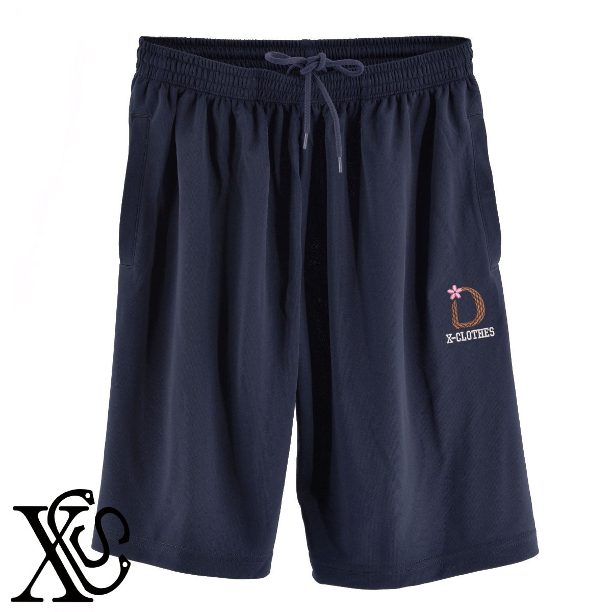 [D]さくら柄 刺繍 4.4oz ドライ ハーフパンツ メンズ レディース ショートパンツ 大きいサイズあり【X-CLOTHES】オリジナル グッズ 刺繍 ワンポイント 雑貨【b  黒、31紺、32青、10赤、112ワイン、187灰】【g 白、34ターコイズ】 【3文字標識-桜字】