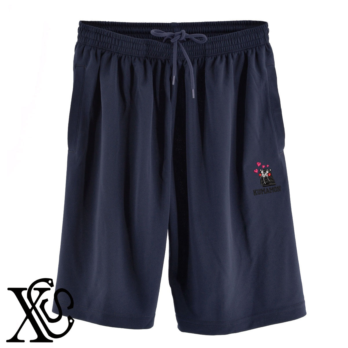 くまモン152柄 刺繍 4.4oz ドライ ハーフパンツ メンズ レディース ショートパンツ 大きいサイズあり【X-CLOTHES】オリジナル グッズ 刺繍 ワンポイント 雑貨【b  黒、31紺、32青、10赤、112ワイン、187灰】【g 白、34ターコイズ】 【4くまモン-B】