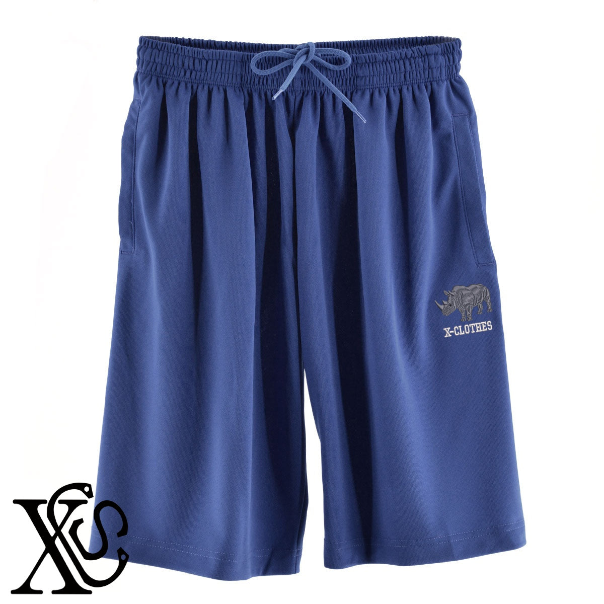 サイ2柄 刺繍 4.4oz ドライ ハーフパンツ メンズ レディース ショートパンツ 大きいサイズあり【X-CLOTHES】オリジナル グッズ 刺繍 ワンポイント 雑貨【b  黒、31紺、32青、10赤、112ワイン、187灰】【g 白、34ターコイズ】 【6動物鳥魚-草食動物】