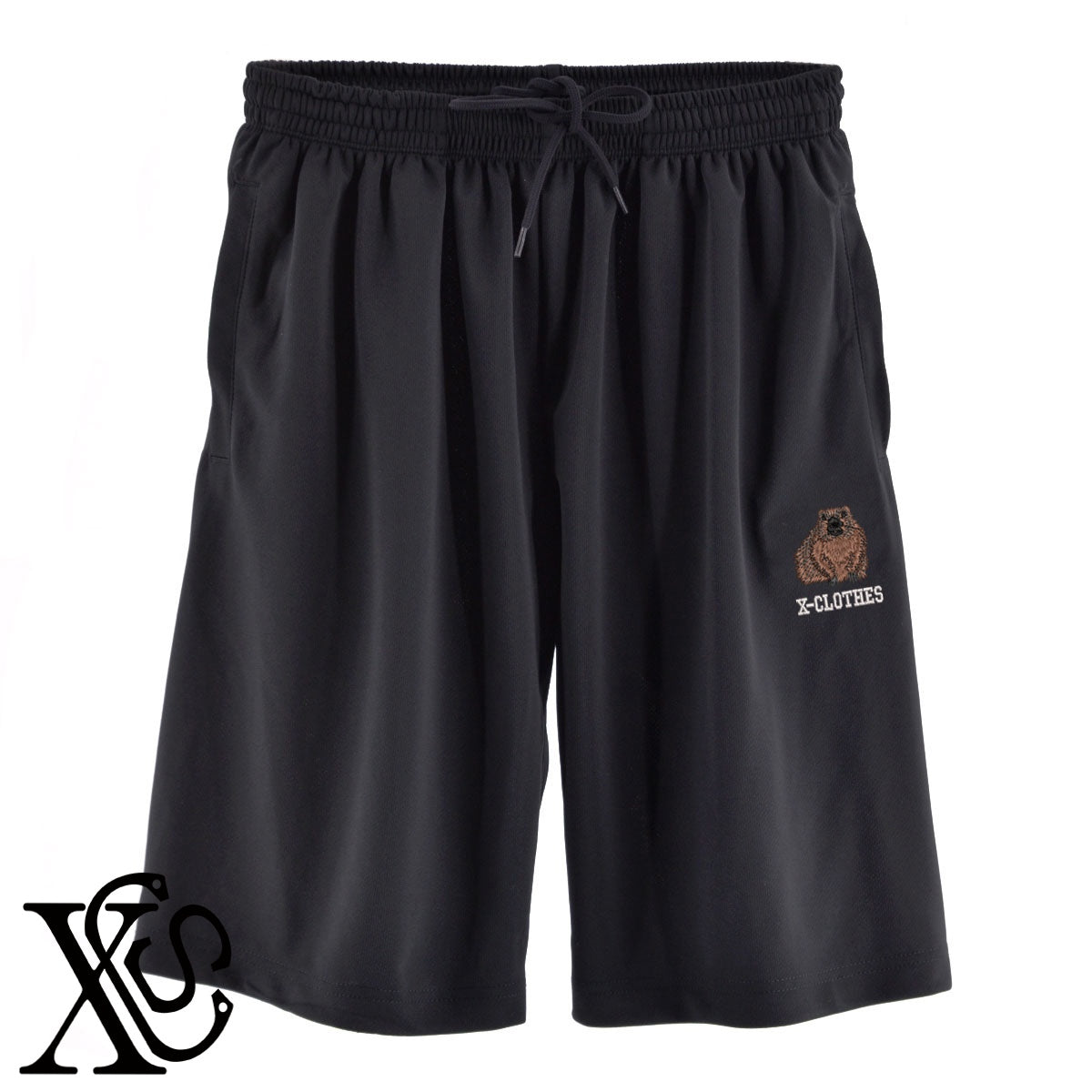 マーモット2柄 刺繍 4.4oz ドライ ハーフパンツ メンズ レディース ショートパンツ 大きいサイズあり【X-CLOTHES】オリジナル グッズ 刺繍 ワンポイント 雑貨【b  黒、31紺、32青、10赤、112ワイン、187灰】【g 白、34ターコイズ】 【6動物鳥魚-草食動物】