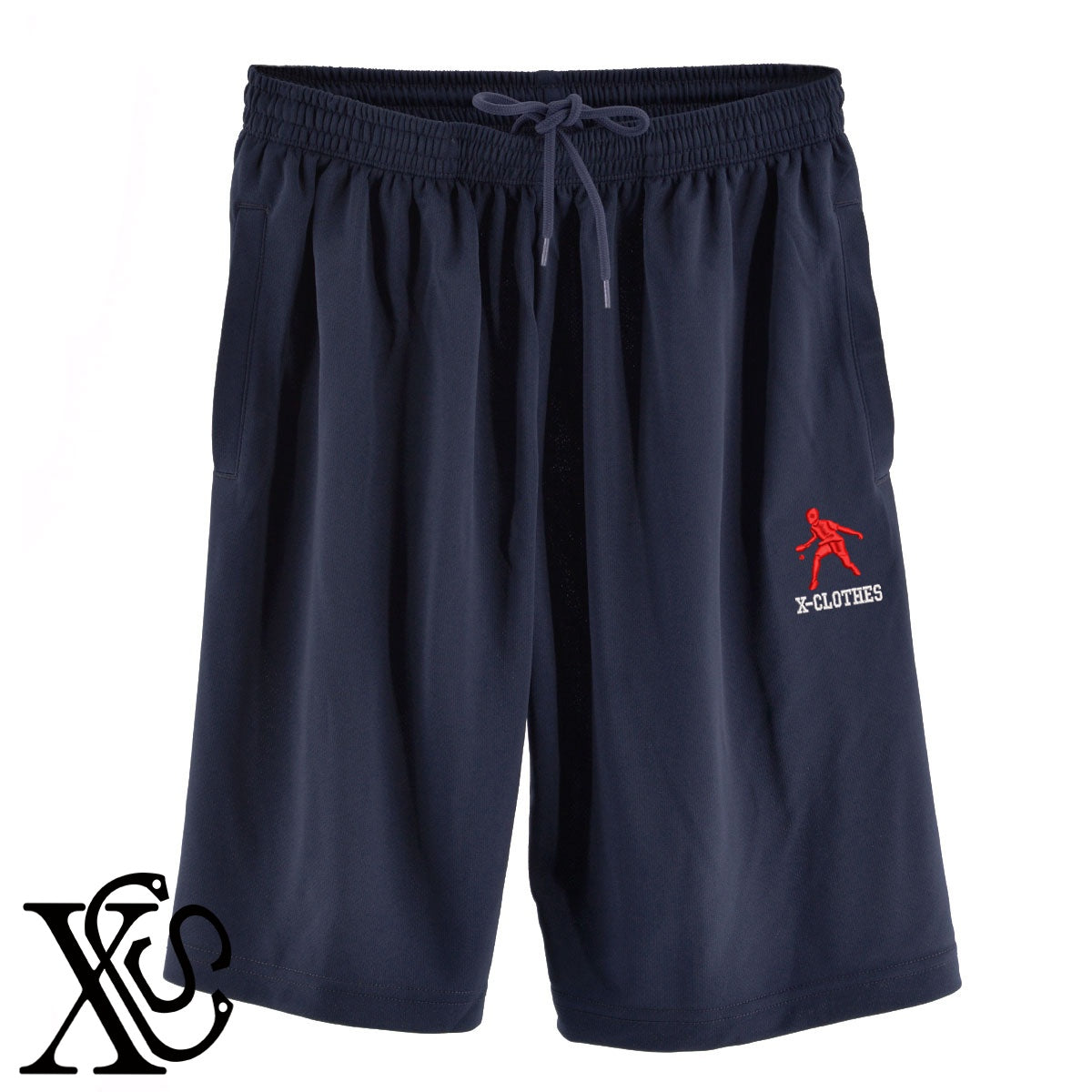 卓球2柄 刺繍 4.4oz ドライ ハーフパンツ メンズ レディース ショートパンツ 大きいサイズあり【X-CLOTHES】オリジナル グッズ 刺繍 ワンポイント 雑貨【b  黒、31紺、32青、10赤、112ワイン、187灰】【g 白、34ターコイズ】 【8競技音楽-卓球】