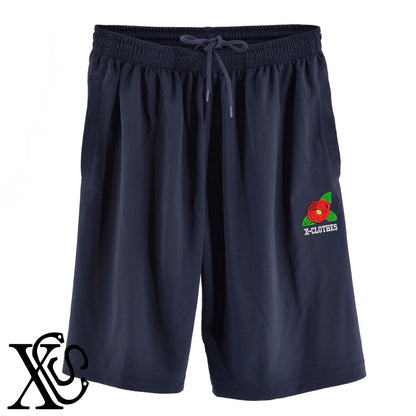 椿2柄 刺繍 4.4oz ドライ ハーフパンツ メンズ レディース ショートパンツ 大きいサイズあり【X-CLOTHES】オリジナル グッズ 刺繍 ワンポイント 雑貨【b  黒、31紺、32青、10赤、112ワイン、187灰】【g 白、34ターコイズ】 【9趣味料理-花】