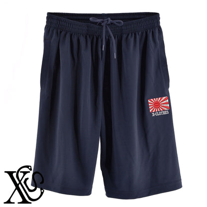 旭日旗2柄 刺繍 4.4oz ドライ ハーフパンツ メンズ レディース ショートパンツ 大きいサイズあり【X-CLOTHES】オリジナル グッズ 刺繍 ワンポイント 雑貨【b  黒、31紺、32青、10赤、112ワイン、187灰】【g 白、34ターコイズ】 【9趣味料理-趣味】