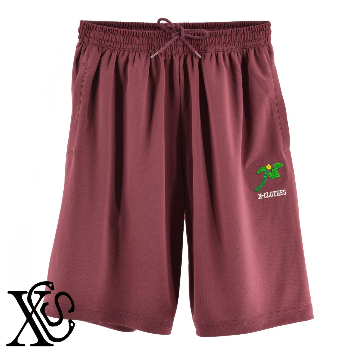 キュウリ2柄 刺繍 4.4oz ドライ ハーフパンツ メンズ レディース ショートパンツ 大きいサイズあり【X-CLOTHES】オリジナル グッズ 刺繍 ワンポイント 雑貨【b  黒、31紺、32青、10赤、112ワイン、187灰】【g 白、34ターコイズ】 【9趣味料理-食べ物】