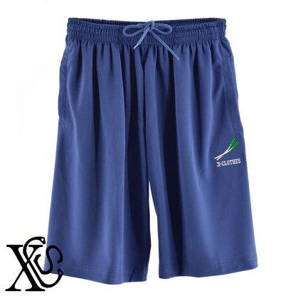 ネギ2柄 刺繍 4.4oz ドライ ハーフパンツ メンズ レディース ショートパンツ 大きいサイズあり【X-CLOTHES】オリジナル グッズ 刺繍 ワンポイント 雑貨【b  黒、31紺、32青、10赤、112ワイン、187灰】【g 白、34ターコイズ】 【9趣味料理-食べ物】