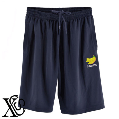 バナナ2柄 刺繍 4.4oz ドライ ハーフパンツ メンズ レディース ショートパンツ 大きいサイズあり【X-CLOTHES】オリジナル グッズ 刺繍 ワンポイント 雑貨【b  黒、31紺、32青、10赤、112ワイン、187灰】【g 白、34ターコイズ】 【9趣味料理-食べ物】