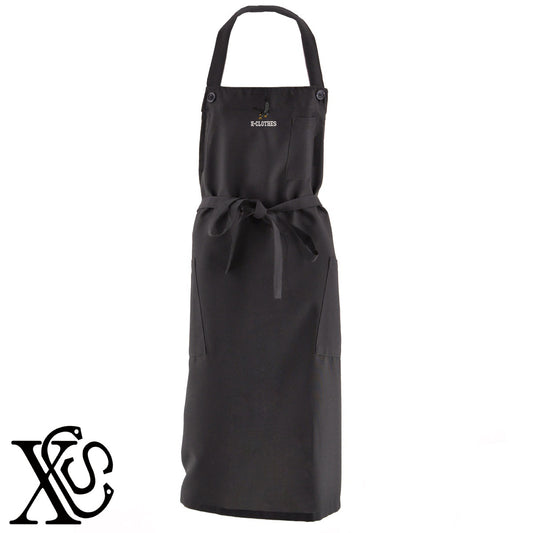 鷹8柄 刺繍 首掛け ロング エプロン ワンピース レディース 撥水加工 カフェ 業務用 保育士 飲食店 サロペット サロン【X-CLOTHES】オリジナル グッズ 刺繍 ワンポイント 雑貨【b 杢ベージュ 杢グレー ブラック】 【1各種動物-鳥類】