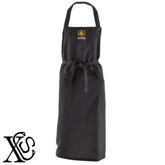 41丸に三階菱柄 刺繍 首掛け ロング エプロン ワンピース レディース 撥水加工 カフェ 業務用 保育士 飲食店 サロペット サロン【X-CLOTHES】オリジナル グッズ 刺繍 ワンポイント 雑貨【b 杢ベージュ 杢グレー ブラック】 【7家紋お祝-家紋41-80】