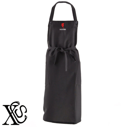 ダンス6柄 刺繍 首掛け ロング エプロン ワンピース レディース 撥水加工 カフェ 業務用 保育士 飲食店 サロペット サロン【X-CLOTHES】オリジナル グッズ 刺繍 ワンポイント 雑貨【b 杢ベージュ 杢グレー ブラック】 【8競技音楽-その他競技】