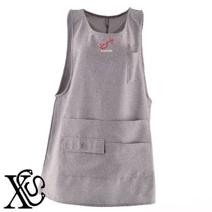 さそり座柄 刺繍 ミドル エプロン ワンピース レディース 撥水加工 カフェ 業務用 保育士 介護士 飲食店 マタニティ サロペット 大きいサイズ【X-CLOTHES】オリジナル グッズ 刺繍 ワンポイント 雑貨【b 杢ベージュ 杢グレー ブラック】 【3文字標識-星座】