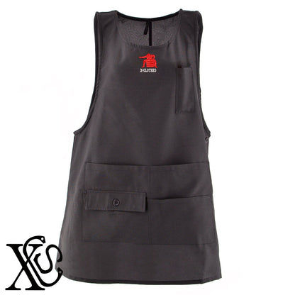 大相撲4柄 刺繍 ミドル エプロン ワンピース レディース 撥水加工 カフェ 業務用 保育士 介護士 飲食店 マタニティ サロペット 大きいサイズ【X-CLOTHES】オリジナル グッズ 刺繍 ワンポイント 雑貨【b 杢ベージュ 杢グレー ブラック】 【8競技音楽-大相撲】