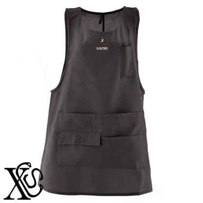 上杉謙信4柄 刺繍 ミドル エプロン ワンピース レディース 撥水加工 カフェ 業務用 保育士 介護士 飲食店 マタニティ サロペット 大きいサイズ【X-CLOTHES】オリジナル グッズ 刺繍 ワンポイント 雑貨【b 杢ベージュ 杢グレー ブラック】 【9趣味料理-人物】
