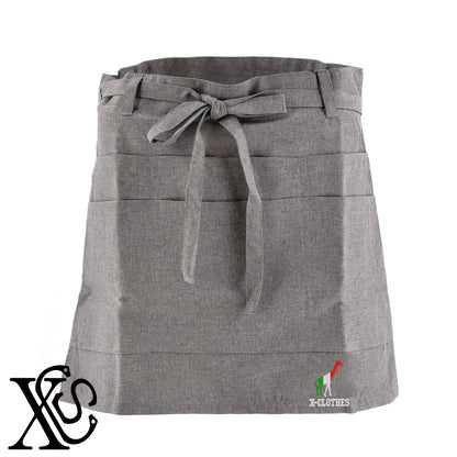 キリン4柄 刺繍 ショート丈 エプロン 腰巻 ギャルソン レディース メンズ 撥水加工 カフェ ノンアイロン 業務用 おしゃれ 飲食店 仕事用 サロン【X-CLOTHES】オリジナル グッズ 刺繍 ワンポイント 雑貨【b 杢ベージュ 杢グレー ブラック】 【2植物ロゴ-国旗】