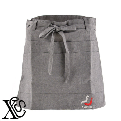 [u]小文字柄 刺繍 ショート丈 エプロン 腰巻 ギャルソン レディース メンズ 撥水加工 カフェ ノンアイロン 業務用 おしゃれ 飲食店 仕事用 サロン【X-CLOTHES】オリジナル グッズ 刺繍 ワンポイント 雑貨【b 杢ベージュ 杢グレー ブラック】 【3文字標識-日本地図字】