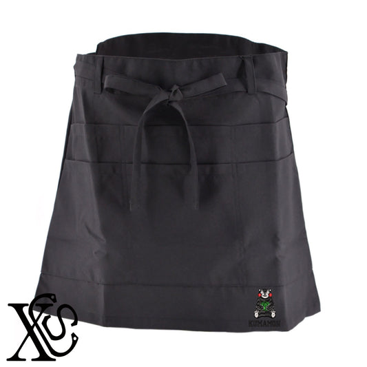 くまモン272-1柄 刺繍 ショート丈 エプロン 腰巻 ギャルソン レディース メンズ 撥水加工 カフェ ノンアイロン 業務用 おしゃれ 飲食店 仕事用 サロン【X-CLOTHES】オリジナル グッズ 刺繍 ワンポイント 雑貨【b 杢ベージュ 杢グレー ブラック】 【4くまモン-C】
