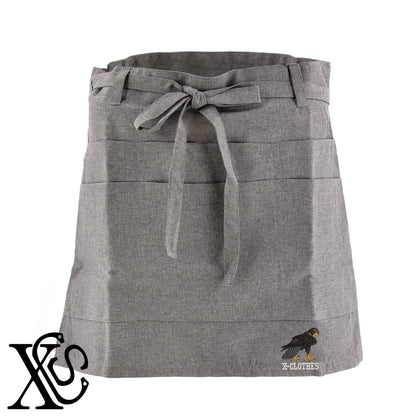 鷹10柄 刺繍 ショート丈 エプロン 腰巻 ギャルソン レディース メンズ 撥水加工 カフェ ノンアイロン 業務用 おしゃれ 飲食店 仕事用 サロン【X-CLOTHES】オリジナル グッズ 刺繍 ワンポイント 雑貨【b 杢ベージュ 杢グレー ブラック】 【6動物鳥魚-猛鳥】