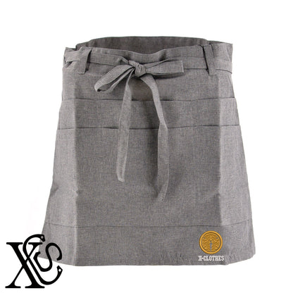 上杉謙信3柄 刺繍 ショート丈 エプロン 腰巻 ギャルソン レディース メンズ 撥水加工 カフェ ノンアイロン 業務用 おしゃれ 飲食店 仕事用 サロン【X-CLOTHES】オリジナル グッズ 刺繍 ワンポイント 雑貨【b 杢ベージュ 杢グレー ブラック】 【7家紋お祝-歴史上人物】
